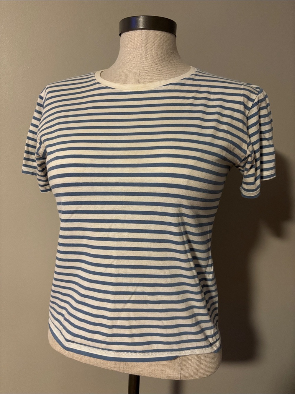 Me to We Blue and White Striped Short Sleeve Tee